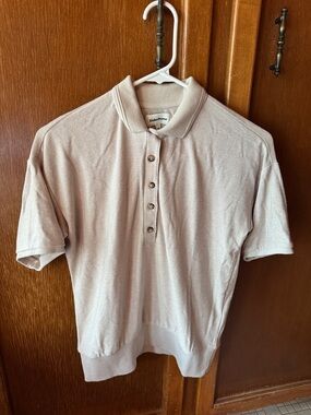 Richer Poorer Light Beige Knit Polo XS